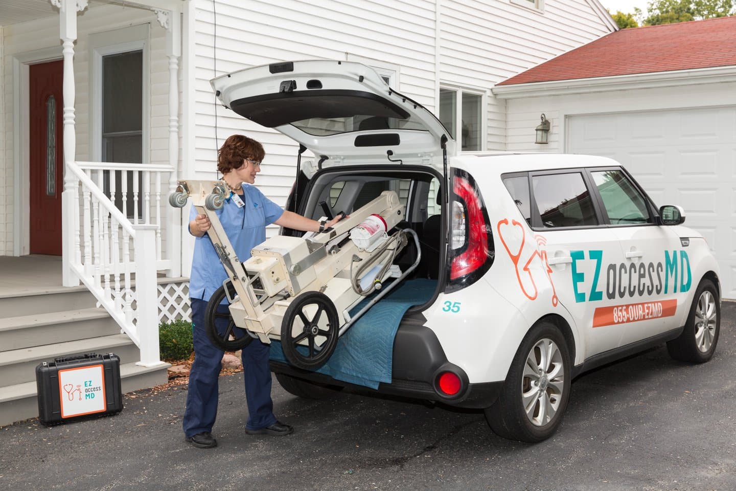 EZaccessMD mobile medical unit arriving at a member's home